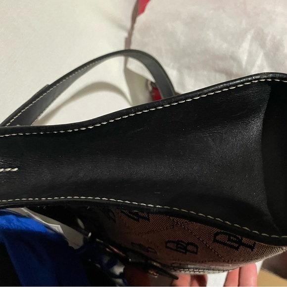 DOONEY AND BOURKE large ring flap grey and black canvas with black leather trim - Picture 8 of 16